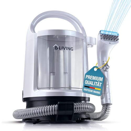 B.Living Nass- Trockensauger - Hochwertiger Nasssauger mit doppeltem Tanksystem - Leistungsstarkes Polsterreiniger Gerät mit 400W - Praktischer Teppichreiniger & Polsterreiniger für Auto und Zuhause