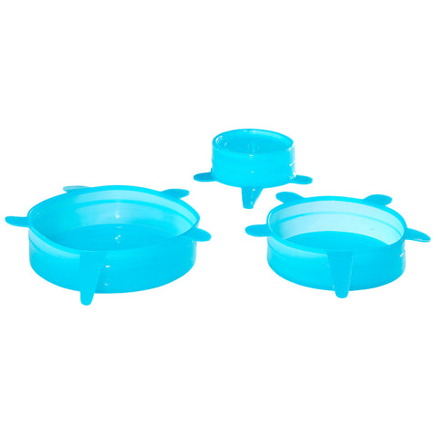 Silikondeckel 3er Set blau klein