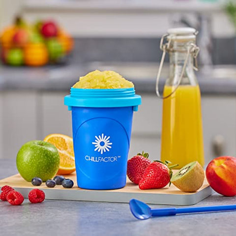 ChillFactor Slushy Maker Becher 08007 – Blueberry Bonanza – Wiederverwendbarer Eisgetränke-Bereiter, Blau