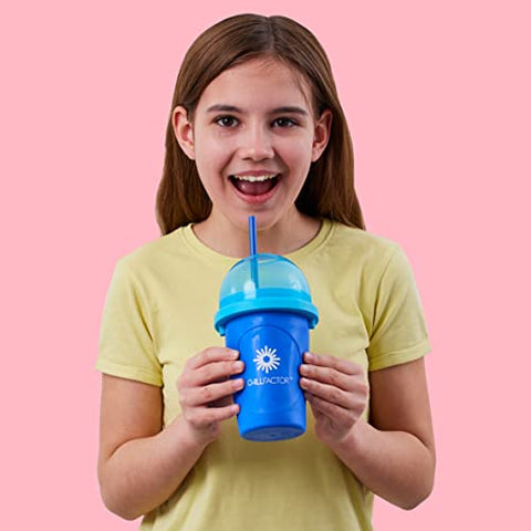ChillFactor Slushy Maker Becher 08007 – Blueberry Bonanza – Wiederverwendbarer Eisgetränke-Bereiter, Blau