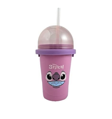 Magic Freez Slushy Maker Becher 370ml – Tragbarer Slush Eisbereiter mit 2-in-1 Strohhalm & Löffel
