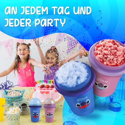 Magic Freez Slushy Maker Becher 370ml – Tragbarer Slush Eisbereiter mit 2-in-1 Strohhalm & Löffel