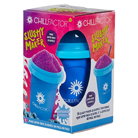ChillFactor Slushy Maker Becher 08007 – Blueberry Bonanza – Wiederverwendbarer Eisgetränke-Bereiter, Blau