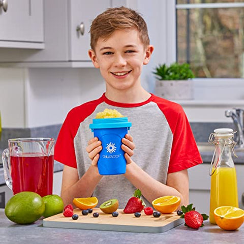 ChillFactor Slushy Maker Becher 08007 – Blueberry Bonanza – Wiederverwendbarer Eisgetränke-Bereiter, Blau