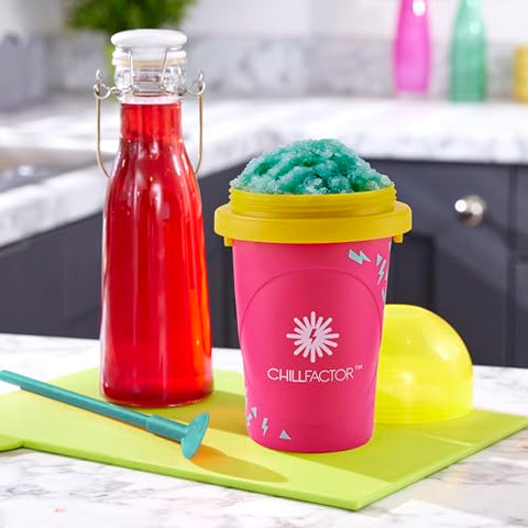 Chill Factor Color Shock Slushy Maker – Perfekt Pink – Wiederverwendbarer Becher für selbstgemachte Slushies